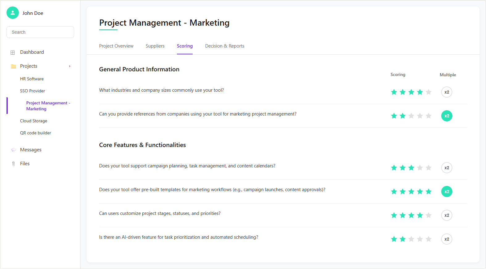 Screenshot of the RFXchange solution, showcasing its digital interface for managing RFIs, RFQs, and RFPs efficiently